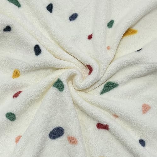USTIDE 3 Piece Towels Set Multicolor Dots Pattern