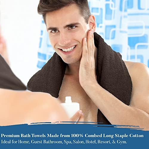 DAN RIVER 100 Cotton Bath Towels 4-Pack Brown 27x54 Inches