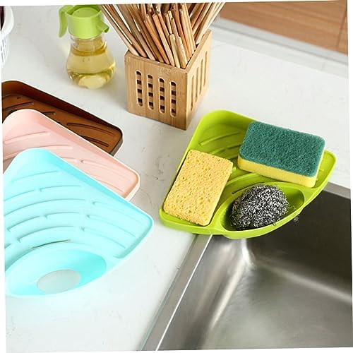 PRETYZOOM Triangle Sponge and Soap Holder with Suction Base