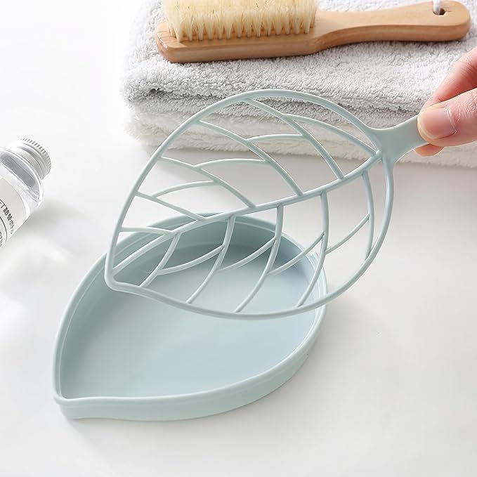 Leaf Soap Dish with Double Layer Drain and Sponge Holder