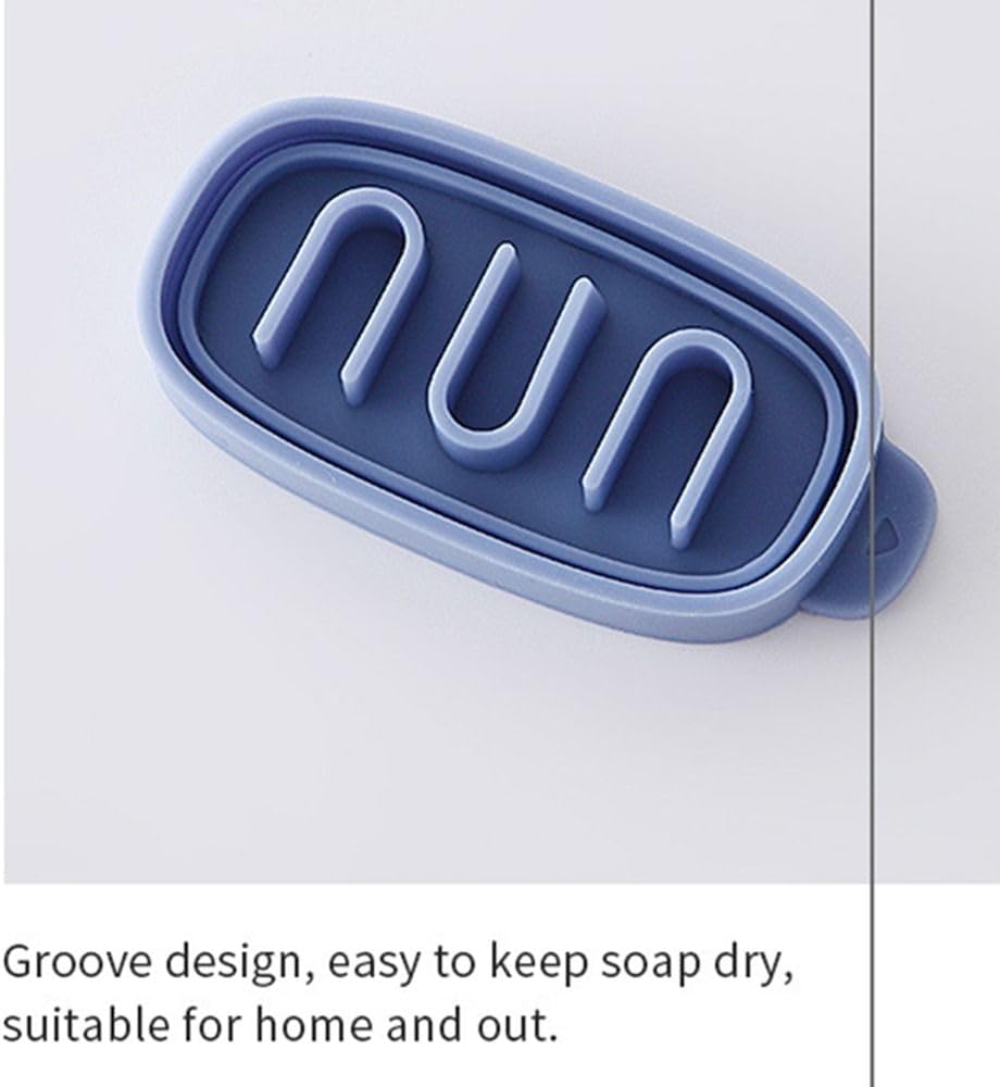 Pink Silicone Portable Soap Dish Holder