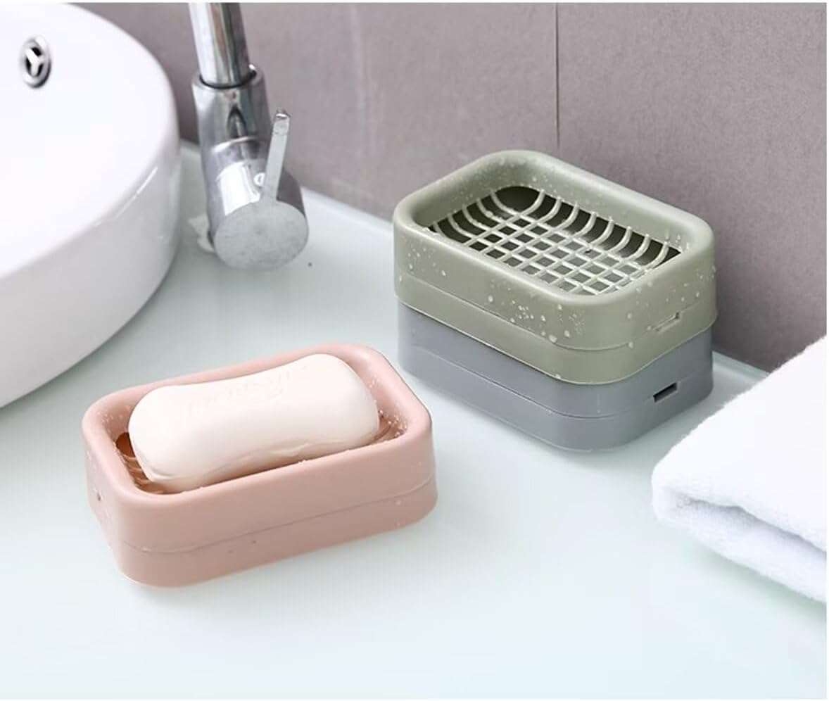 Travel Soap Dish with Lid - Portable Bamboo Soap Holder - Pink