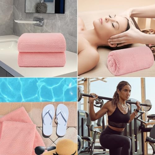 YHPDYL 2-Pack Microfiber Bath Towels - Ultra Soft Quick Dry 3X Absorbency