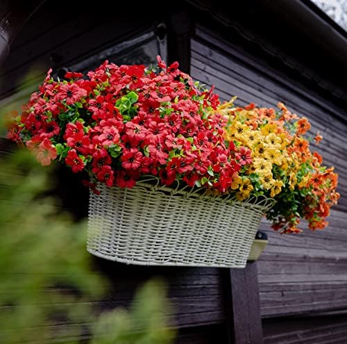 AXYLEX 16-Bundle Artificial Flowers for Outdoor Decor