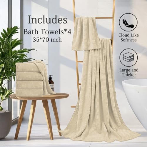 Hailea 4-Pack Bath Towels Set - 35x70 Inches