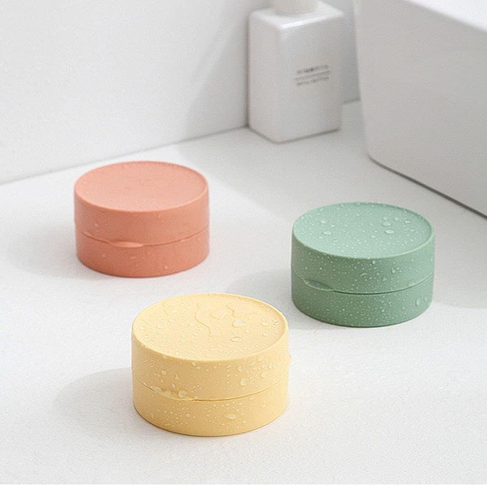 Sealed Round Soap Container with Lid Pink