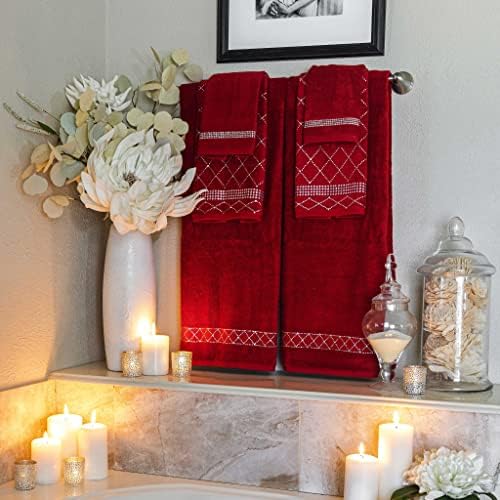 Sparkles Home Atlas 3-Piece Towel Set with Glass Rhinestones 1