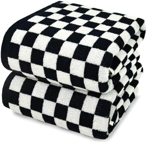 Jacquotha Checkered Bath Towels - 275 x 55 Set of 2