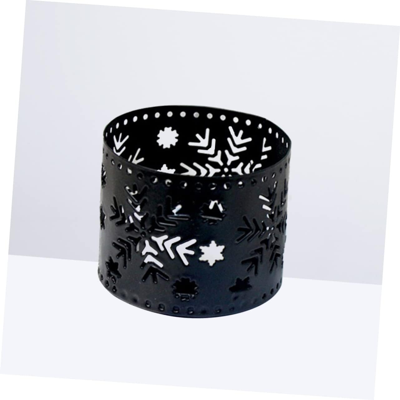 Unique Iron Christmas Candle Holder with Snowflake Pattern