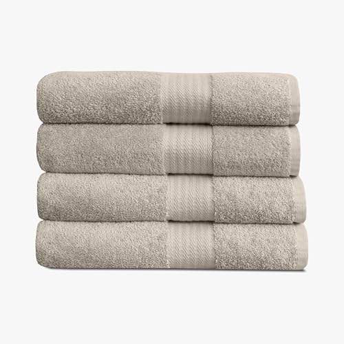 1888 Mills 4 Pack Premium Bath Towel Set Taupe
