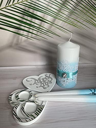 Unity Candle Set for Wedding - Turquoise