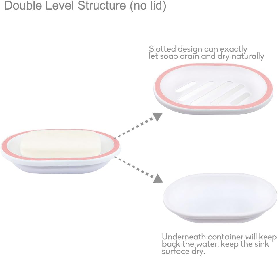 Topsky 2-Pack Soap Dish with Drain and Dry