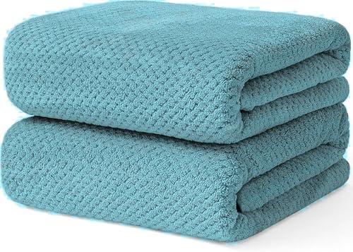 2-Pack Microfiber Bath Towels - Ultra Soft 3X Absorbency
