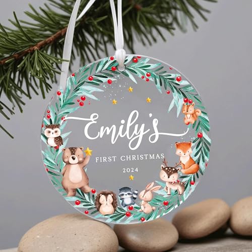 Personalized Babys First Christmas Ornament - Custom Newborn Xmas Keepsake