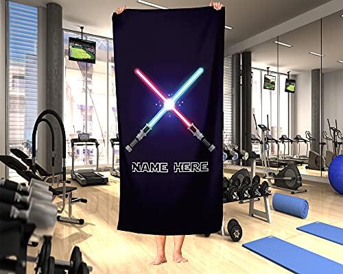 Personalized Lightsaber Towel for Kids - Custom 60x30 Bath Towel