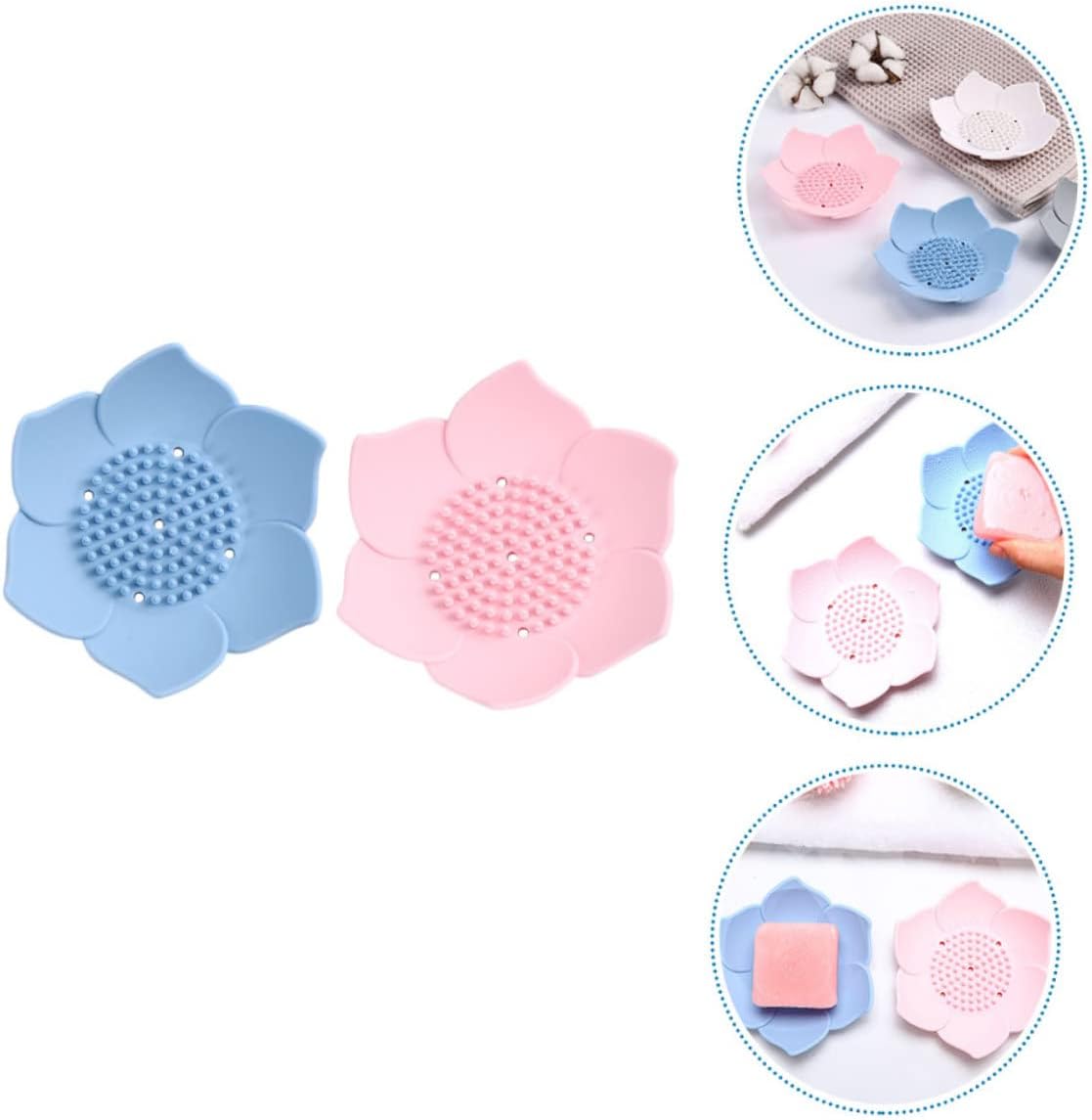 ABOOFAN 2pcs Silicone Soap Holders with Drainage