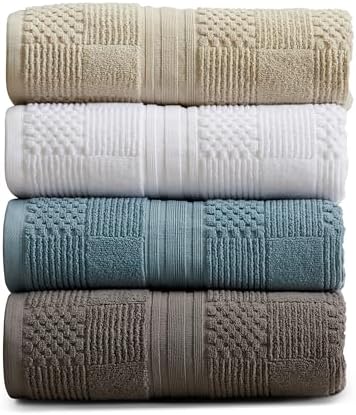 Springtree Home 100 Cotton Bath Towel Set of 4 Beige