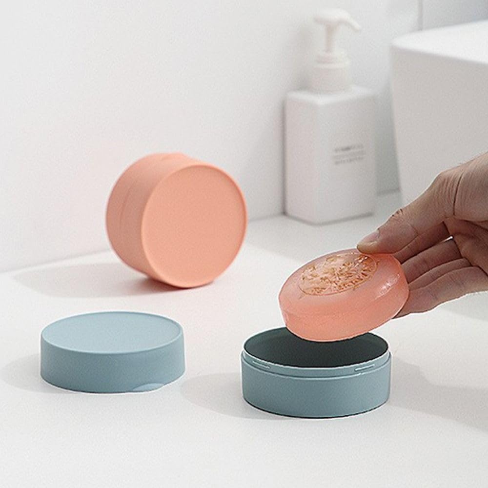 Portable Soap Dish with Lid for Travel and Bathroom Use