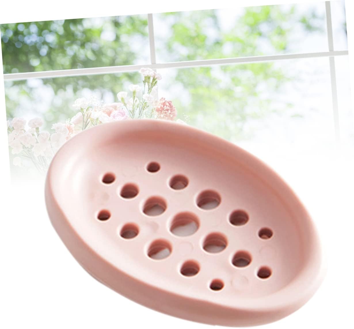 Luxshiny Oval Soap Dish Holder with Drain Design
