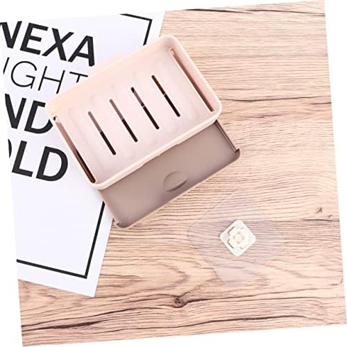 Wall-Mounted Khaki Soap Dish Holder Single Layer Draining