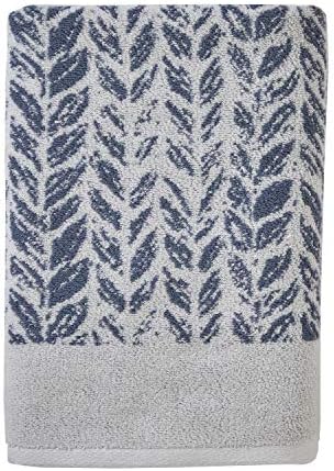 SKL Home Distressed Leaves Bath Towel Denim Blue 28x54