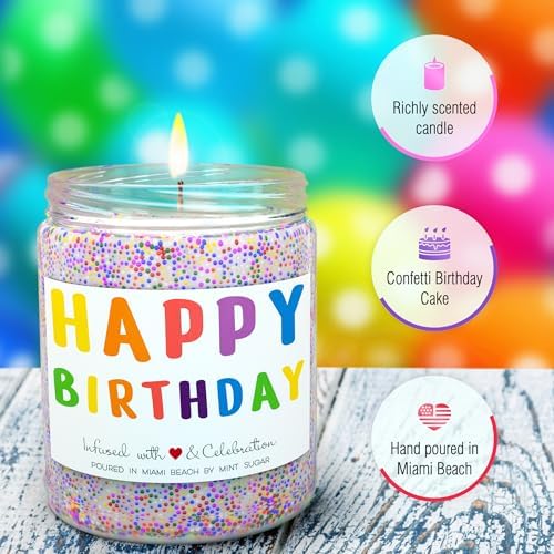 Happy Birthday Candle - Vanilla Cake Scent 9oz Made in USA