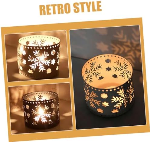 Snowflake Candle Holder Iron Hollow Christmas Decor Pen Holder