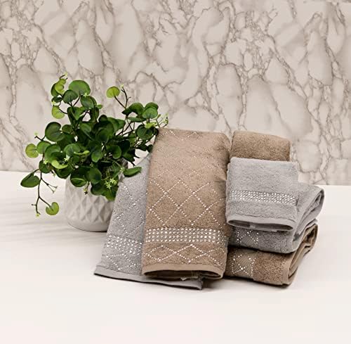 Sparkles Home Atlas 3-Piece Towel Set with Glass Rhinestones 1