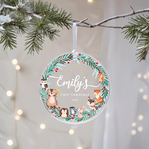 Personalized Babys First Christmas Ornament - Custom Newborn Xmas Keepsake