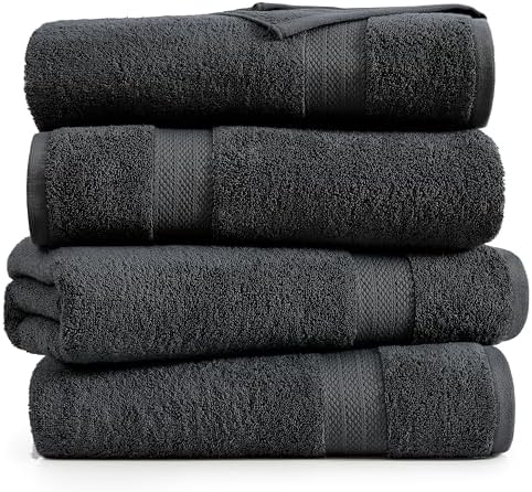 LANE LINEN 4 Pack Bath Towels 28x54 - Soft Quick Dry Oeko Tex Certified