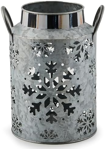 MACKENZIE-CHILDS Snowflake Galvanized Lantern 9 Inches
