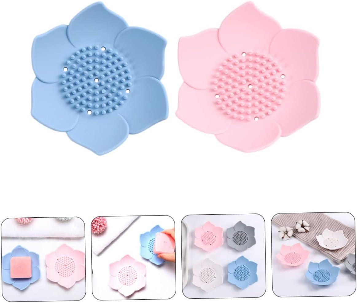 ABOOFAN 2pcs Silicone Soap Holders with Drainage