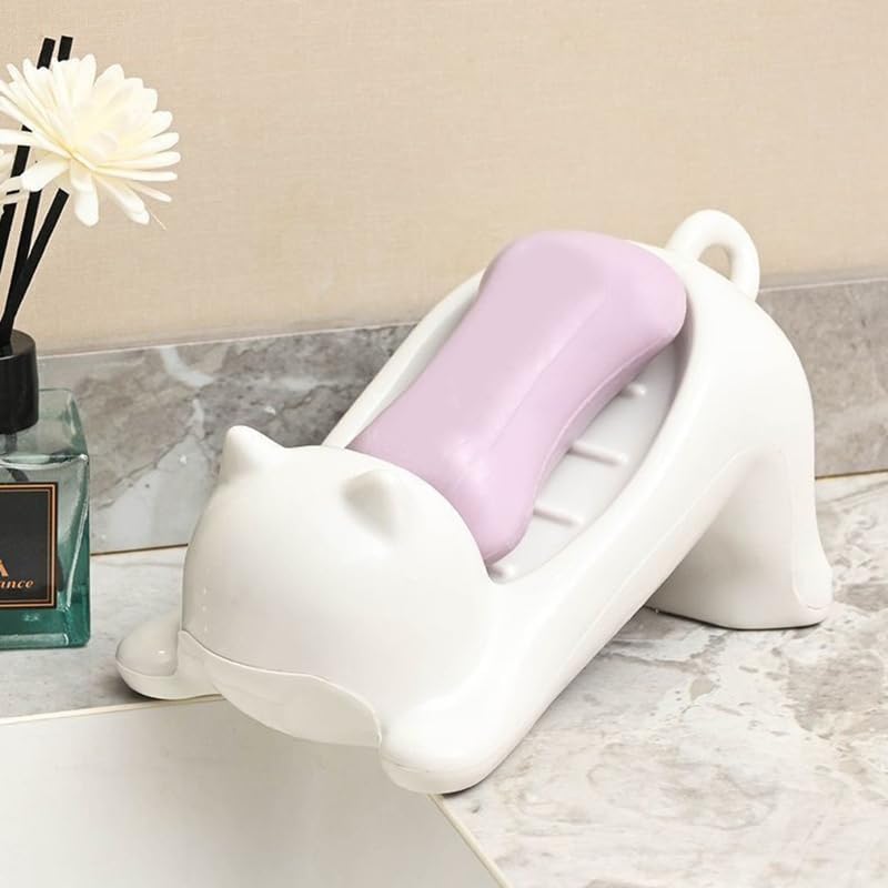 Cute Cartoon Cat Soap Holder Container