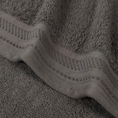 Superior Gunmetal Cotton Towel Set 12 Piece Quick Dry Bath Towels