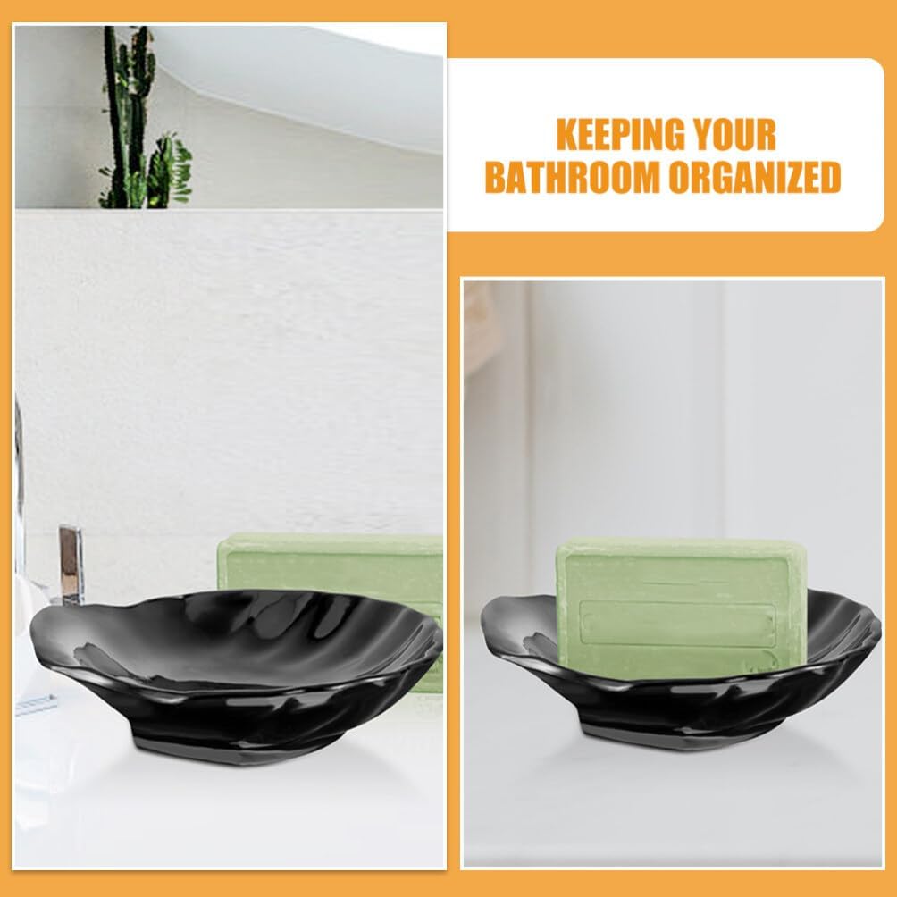 Luxshiny 2pcs Shell Shaped Soap Dish Elegant Holder Non-Slip Reusable Plastic