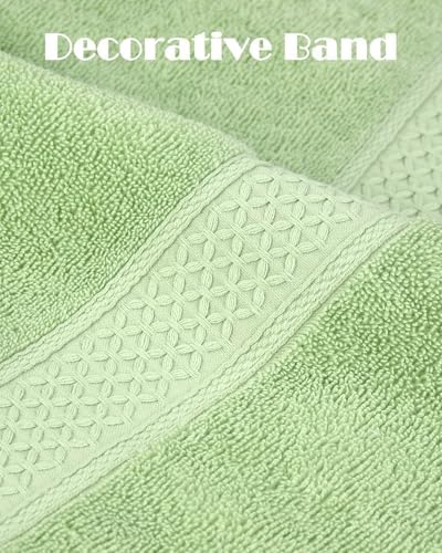 Cleanbear 2 Pack Bath Towels Light-Gray Light-Green