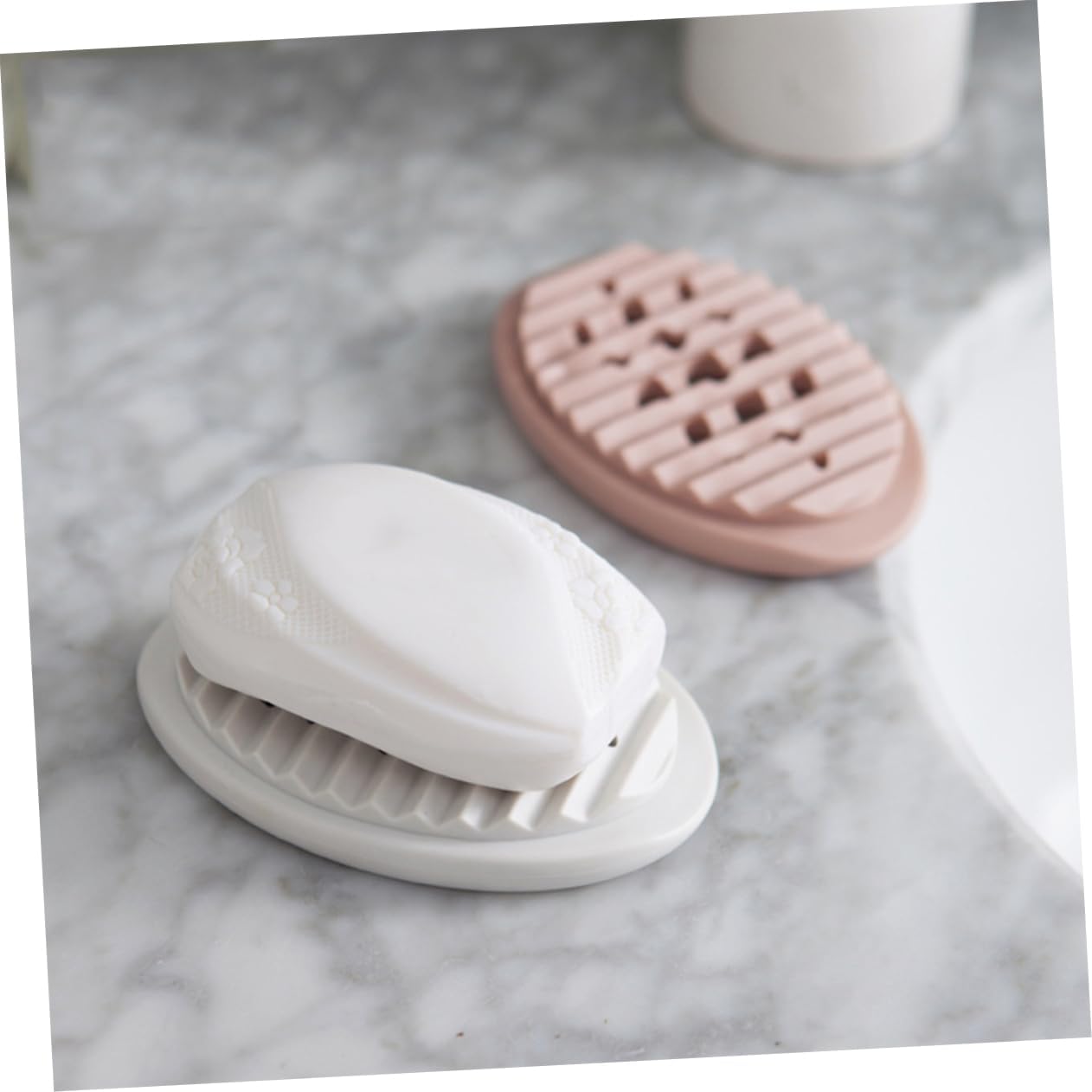 STOBAZA Drainage Soap Dish Silicone Holder for Kitchen and Bathroom