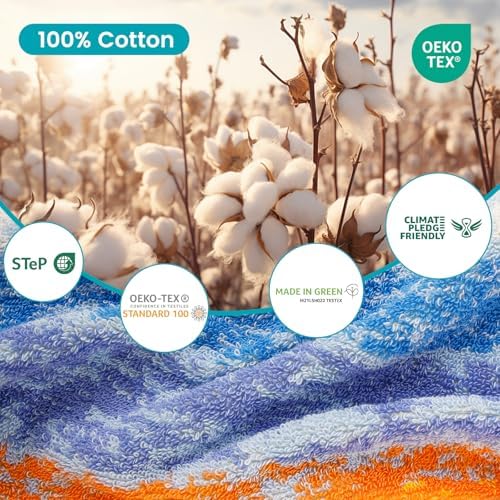 SEMAXE 6-Piece Colorful Bathroom Towel Set