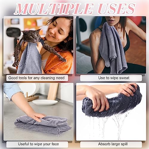 Newwiee 24 Pcs Coral Velvet Microfiber Bath Towels