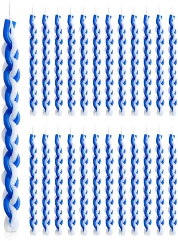24 Pack Braided Shabbat Candle Set for Havdalah