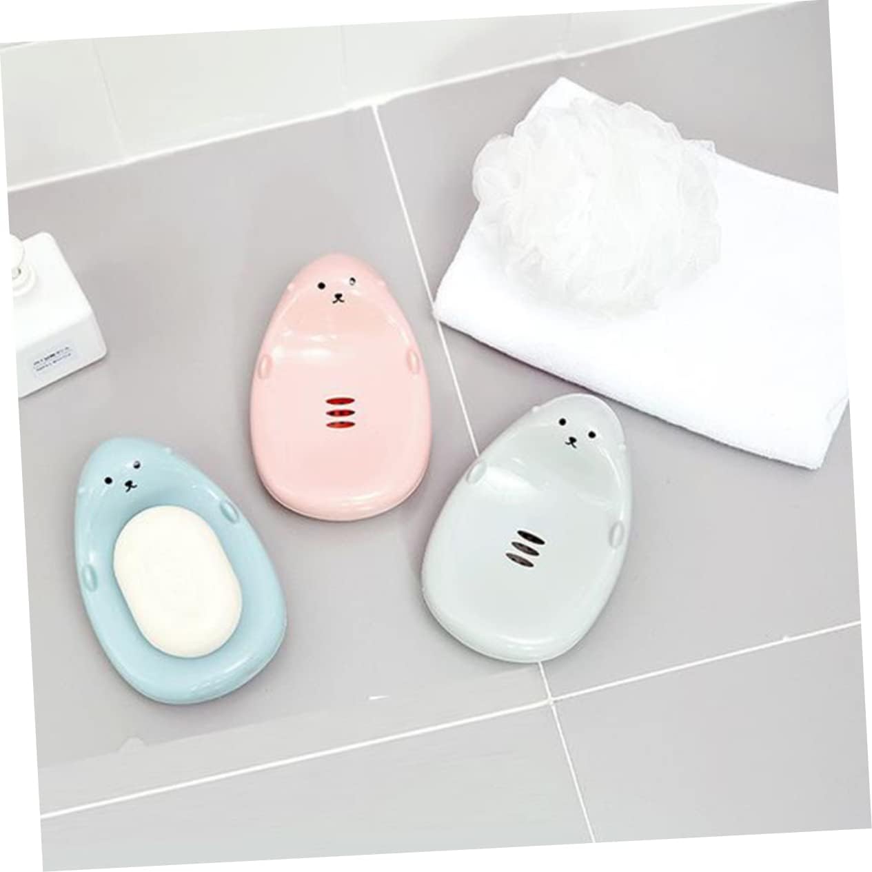 WOONEKY Heart Shaped Soap Dish Holder for Bathroom