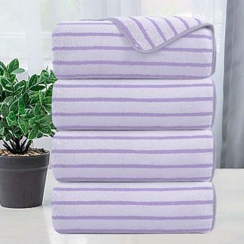 Mistyrose Bath Towels Set 4-Pack Purple 35x70 Microfiber