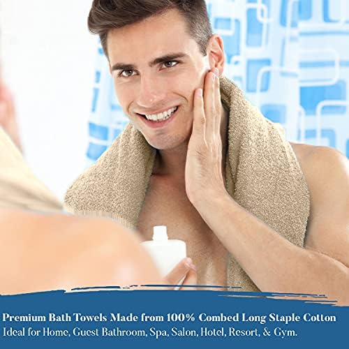 DAN RIVER 100 Cotton Bath Towels 27x54 Inches 4-Pack Tan