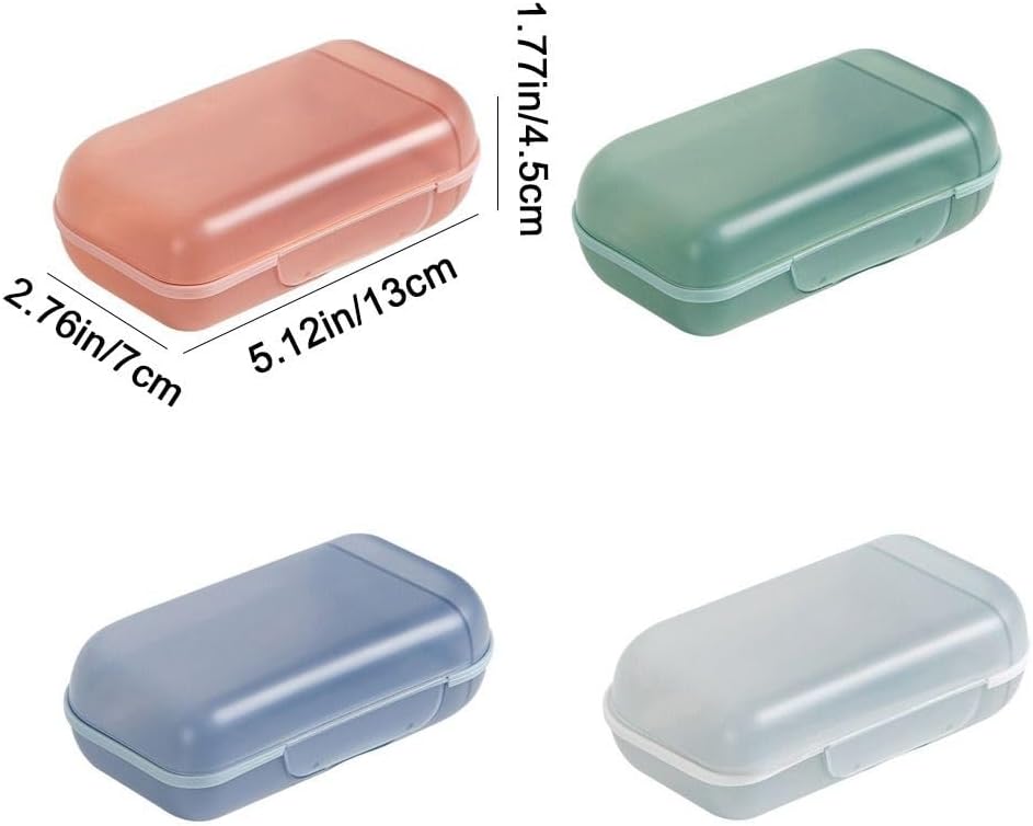 Square Soap Box with Lid - Durable PP and TPR Material