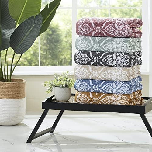 Modern Threads Amaris 6-Piece Reversible Yarn Dyed Jacquard Towel Set - Khaki