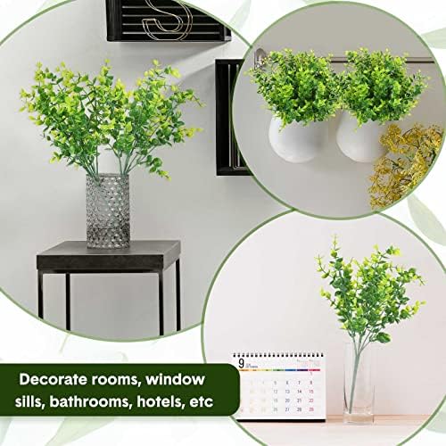 Cindeer 50 Pcs Artificial Boxwood Stems Greenery