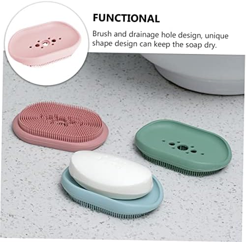 BUGUUYO 1pc Suction Soap Holder for Bathroom Wall Mount Silicone Drain Basket