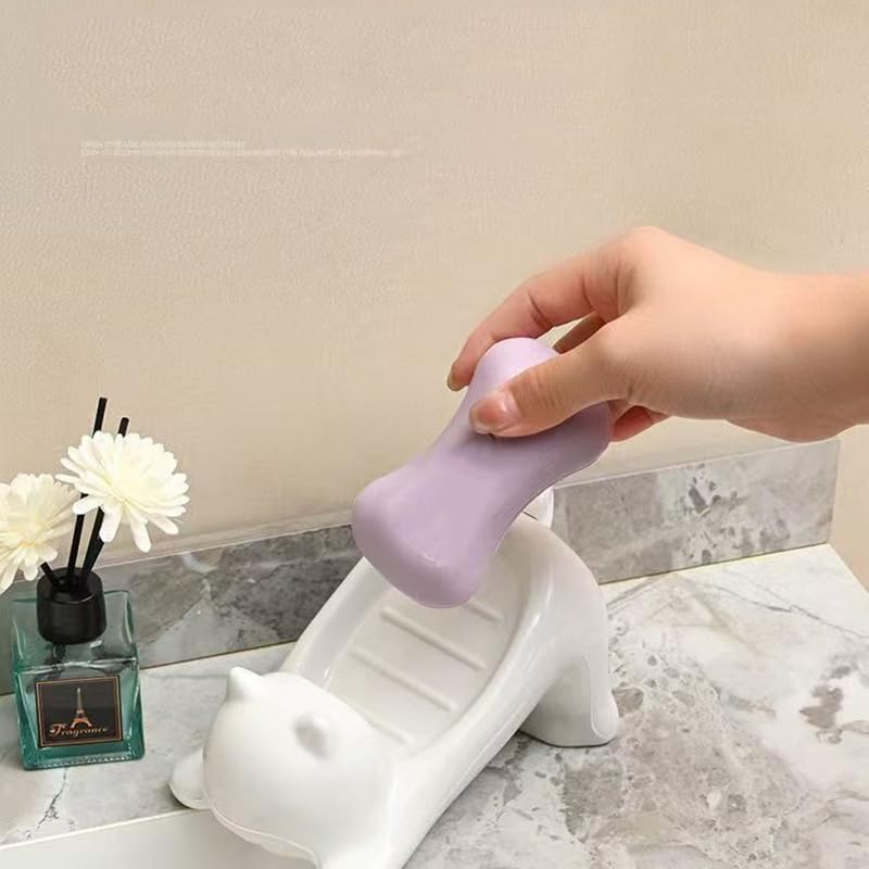 Cute Cartoon Cat Soap Holder Container