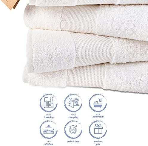 Hencely Premium Bath Towel Set of 4 28x58 Inches