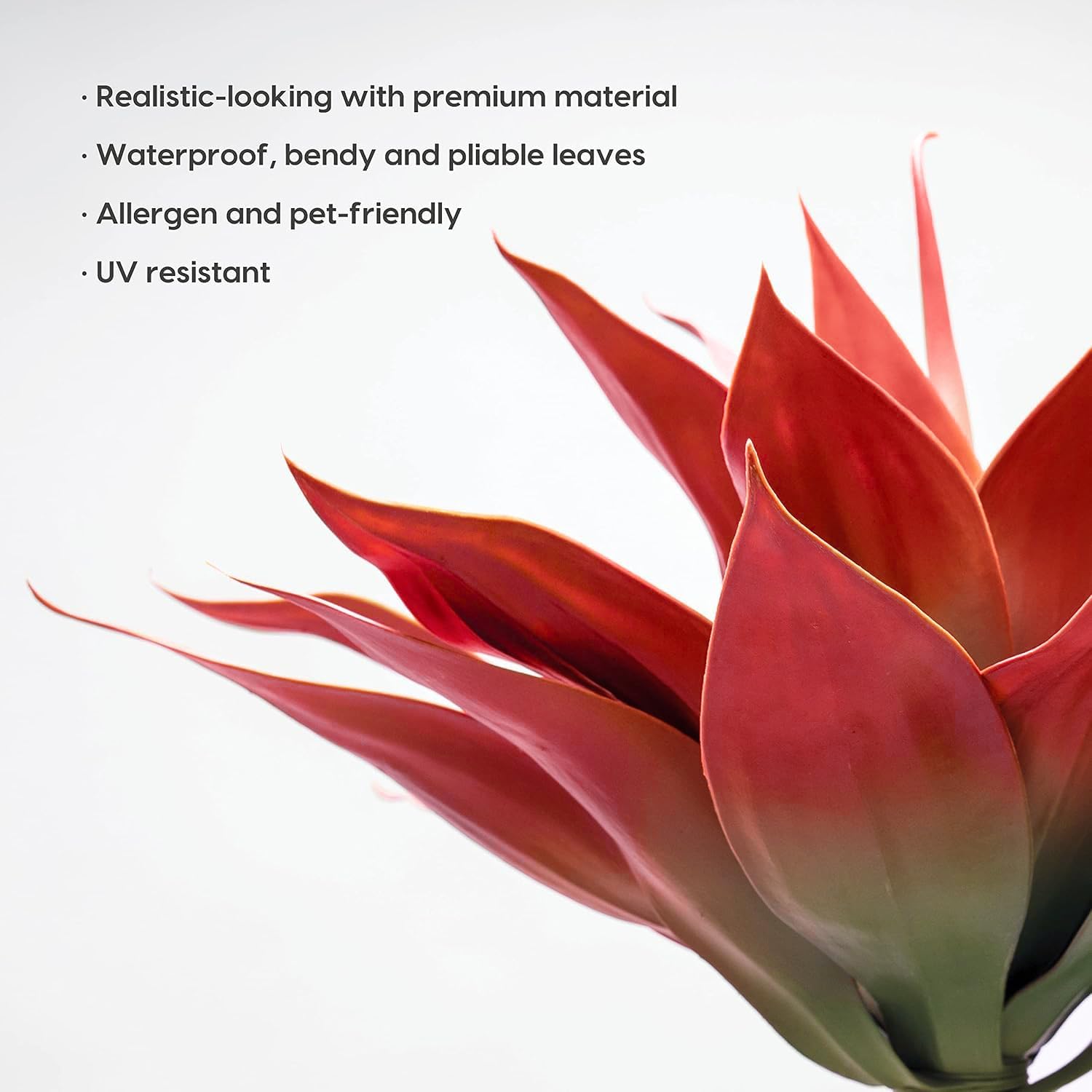 Velener Red Fake Agave Plant 22 Inches Set of 1 1